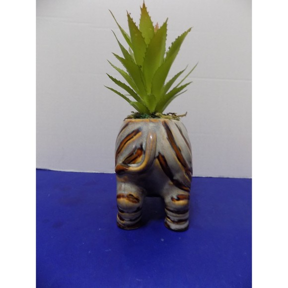 NEW Zebra Planter With Faux Plant Zebra Figurine Home Decor - Picture 4 of 5